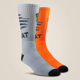 Ariat / Patriot Graphic Crew Work Sock 2 Pair Multi Color Pack
