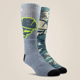 Ariat / Roughneck Graphic Crew Work Sock 2 Pair Multi Color Pack