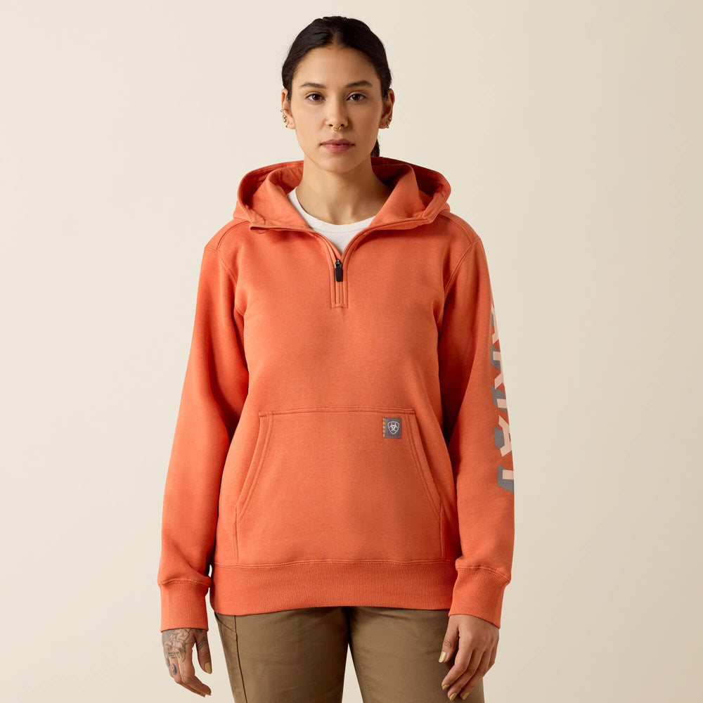 Ariat / Rebar Lightweight Logo 1/2 Zip Hoodie