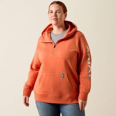 Ariat / Rebar Lightweight Logo 1/2 Zip Hoodie