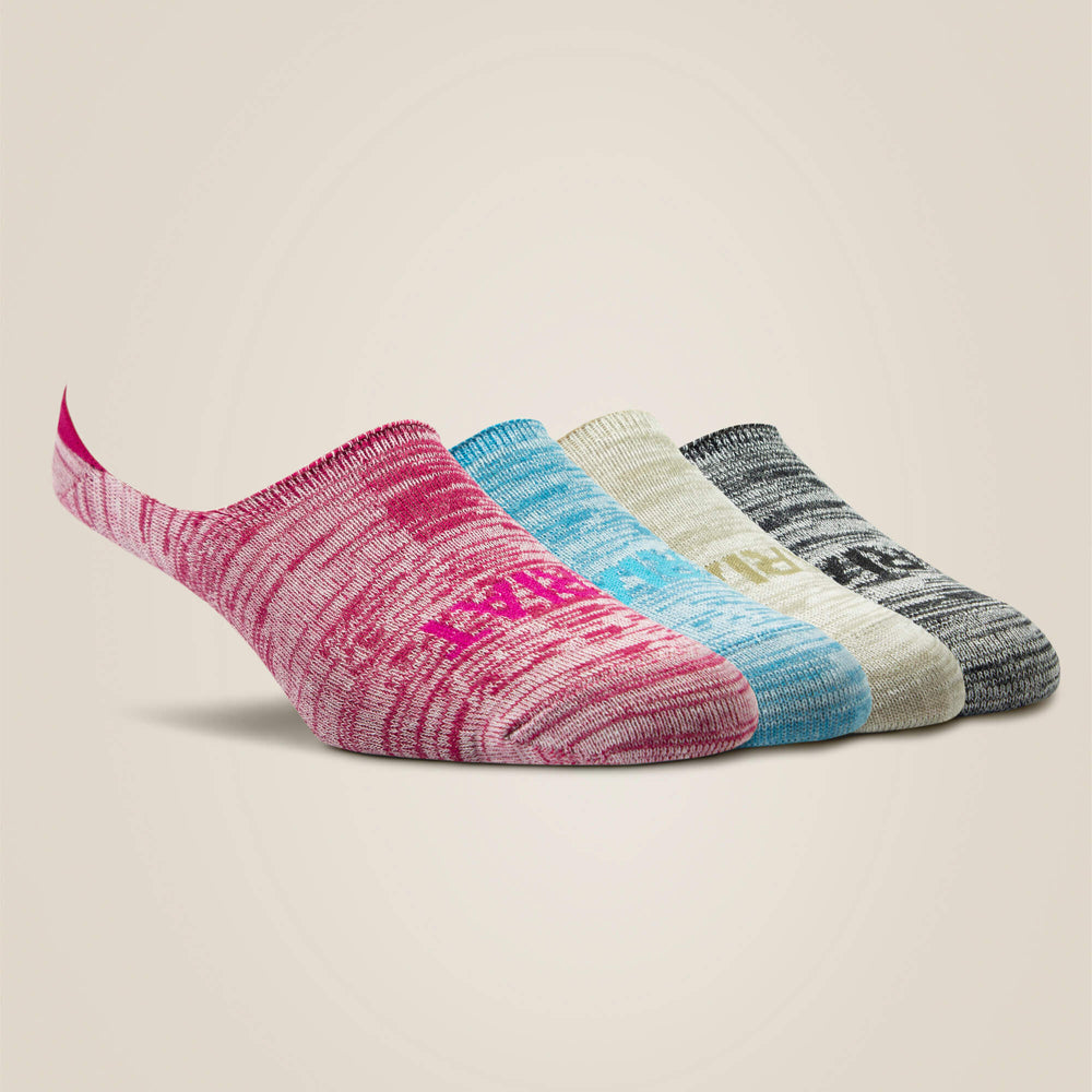 Ariat / No Slip No Show Sock 4 Pair Multi Color Pack