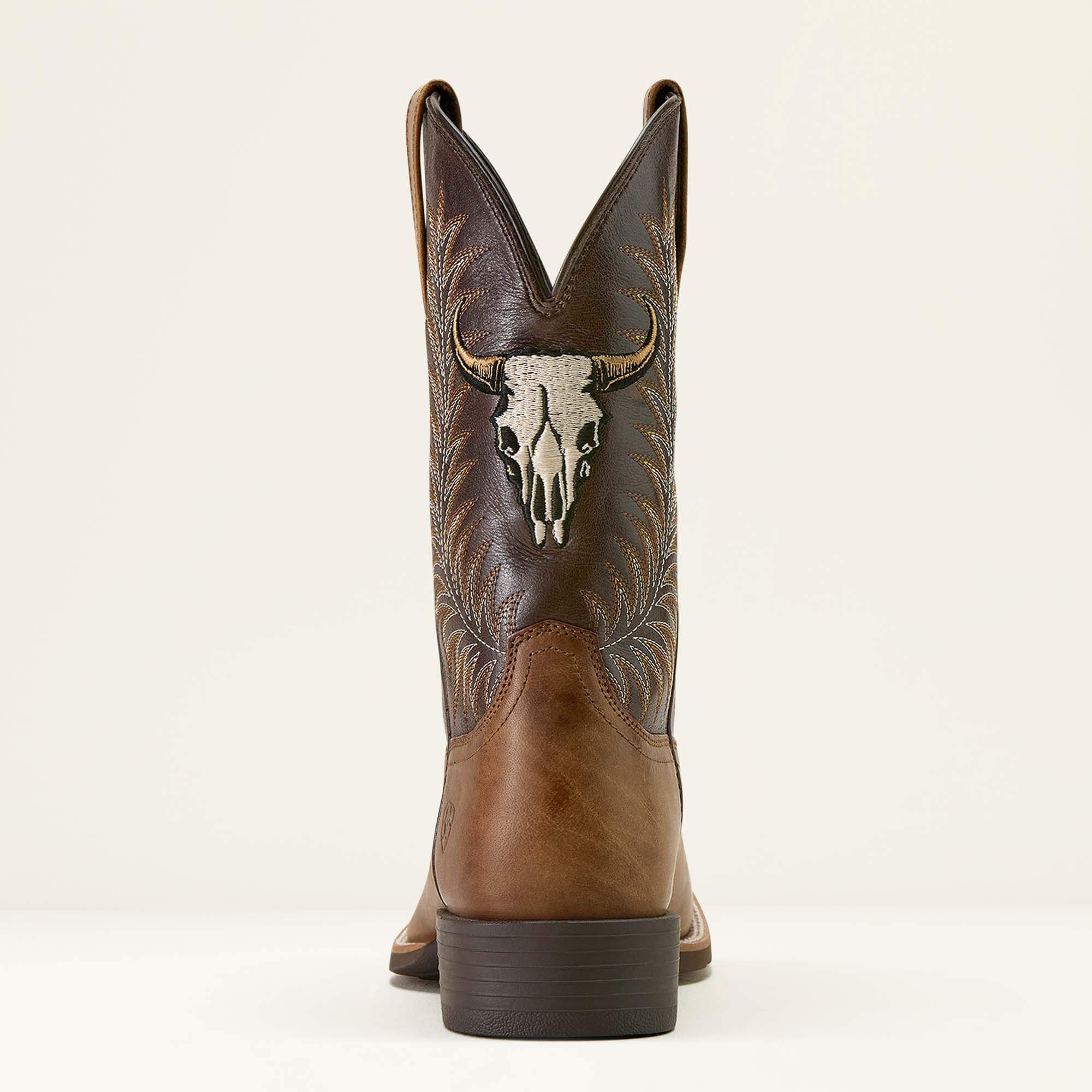 Ariat / Sport Steer Skull Wide Square Toe Cowboy Boot
