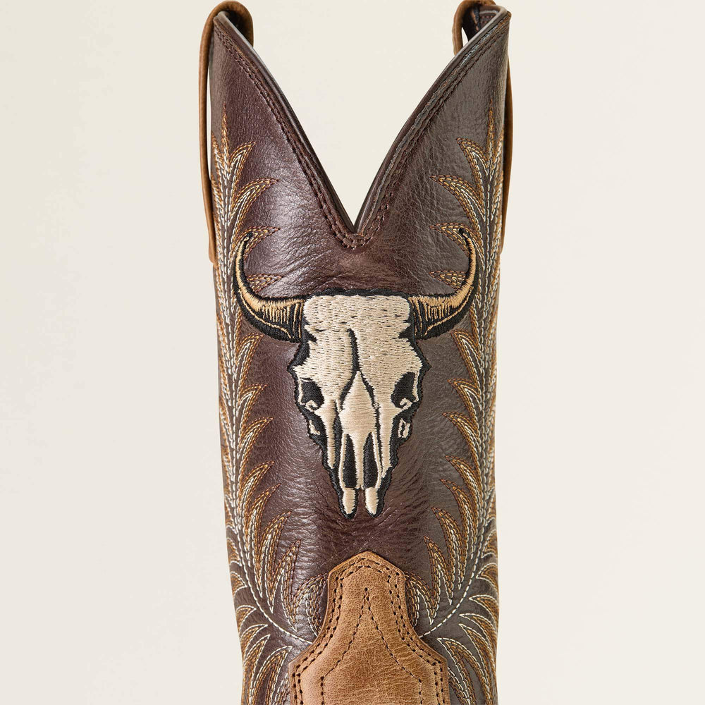 Ariat / Sport Steer Skull Wide Square Toe Cowboy Boot