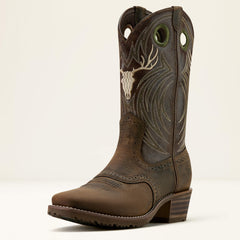 Ariat / Hybrid Roughstock Antler Cowboy Boot