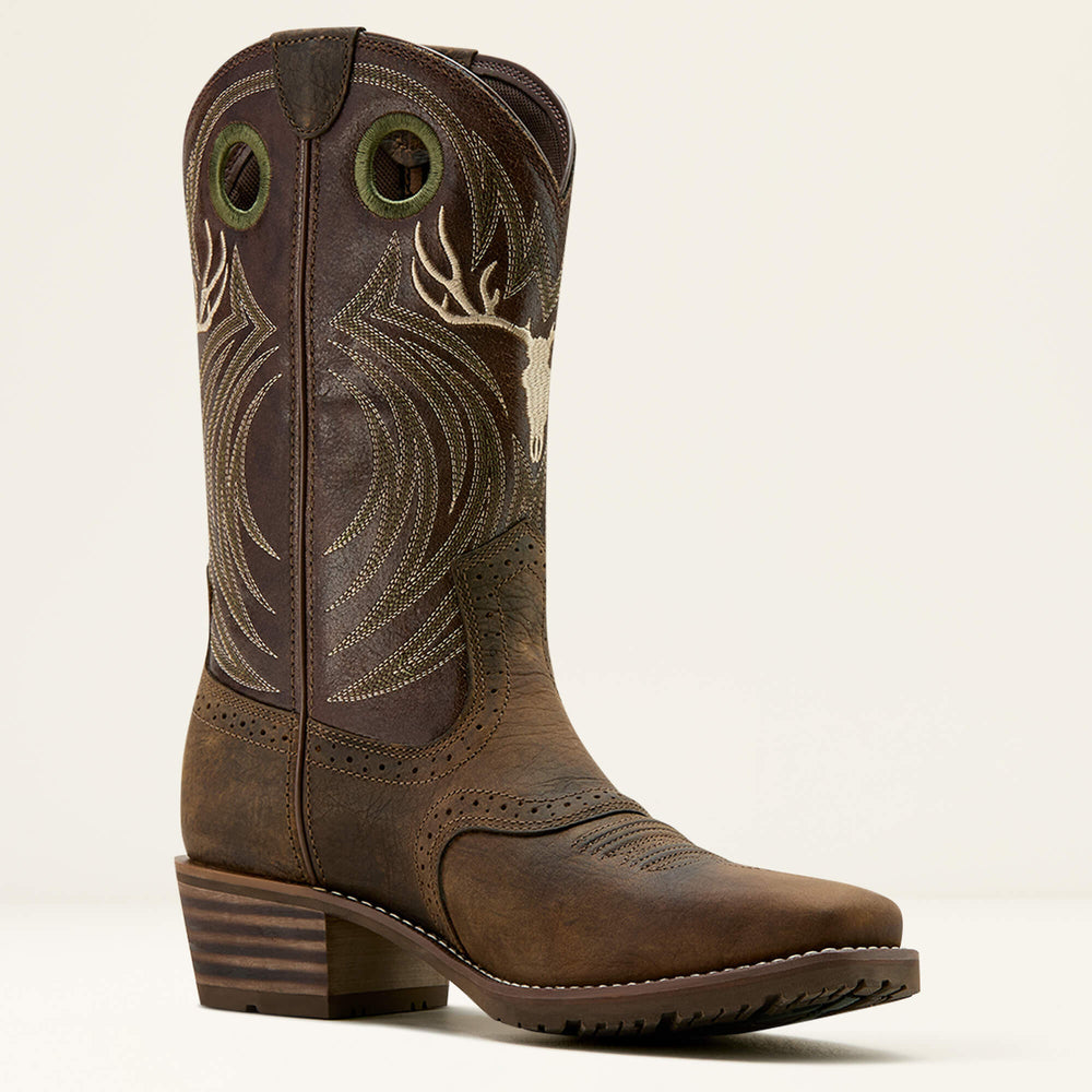 Ariat / Hybrid Roughstock Antler Cowboy Boot