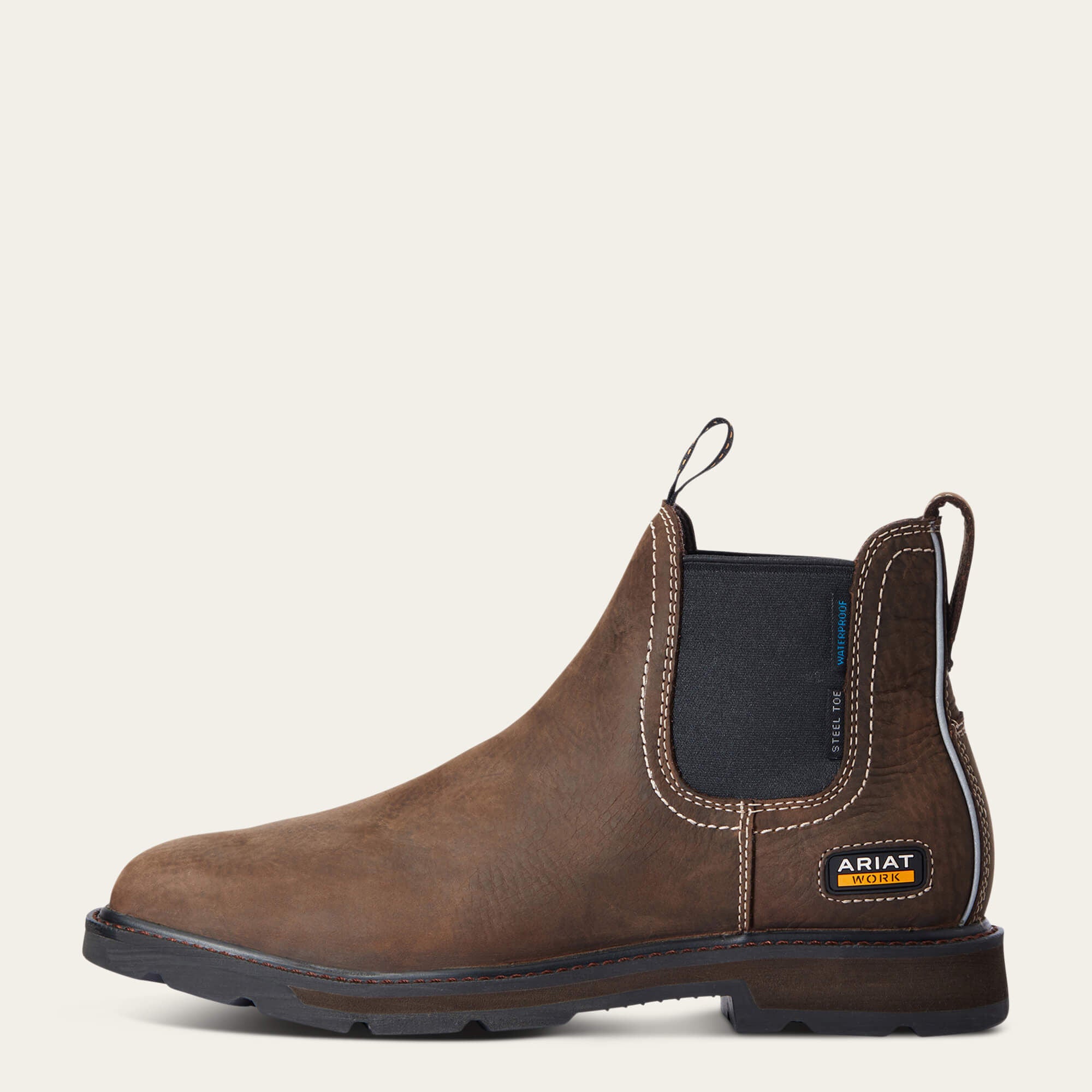 Ariat / Groundbreaker Chelsea Wide Square Toe Waterproof Steel Toe Work Boot