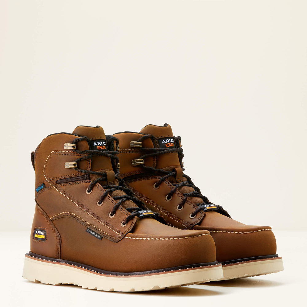 Ariat / Rebar Wedge Moc Toe 6" Waterproof Composite Toe Work Boot