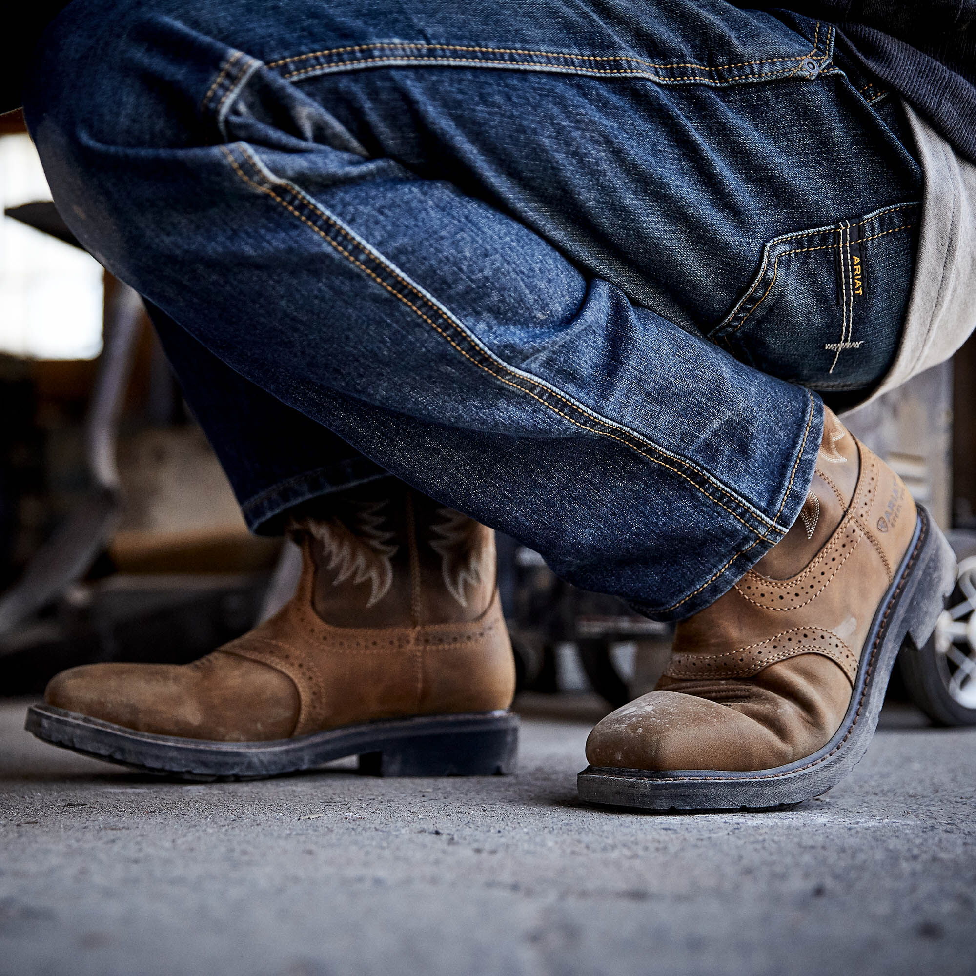 Ariat / Sierra Wide Square Toe Steel Toe Work Boot
