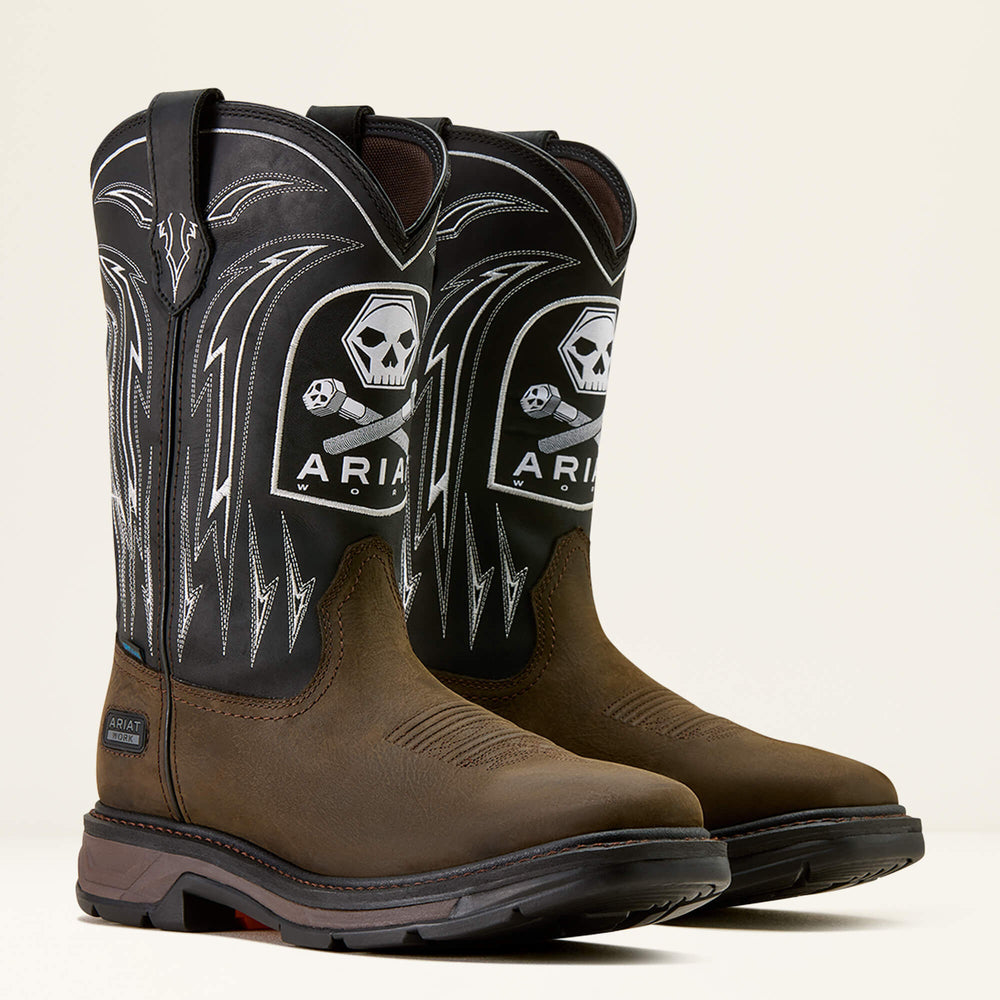 Ariat / WorkHog XT Bolt Skull Waterproof Wide Square Toe Work Boot