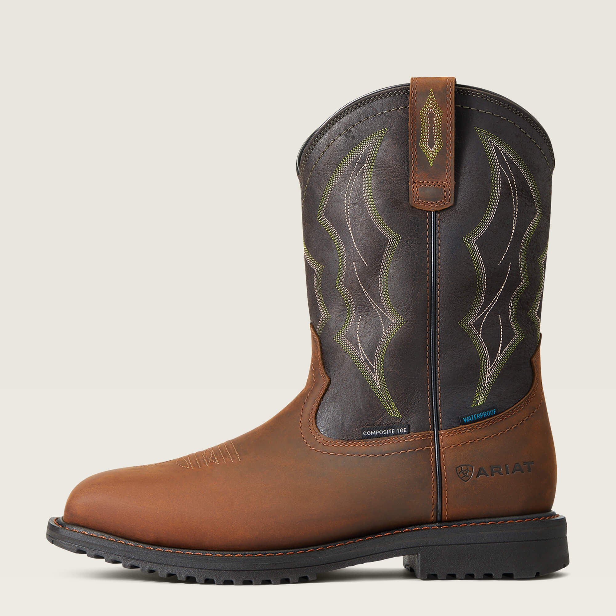 Ariat / RigTek Wide Square Toe Waterproof Composite Toe Work Boot