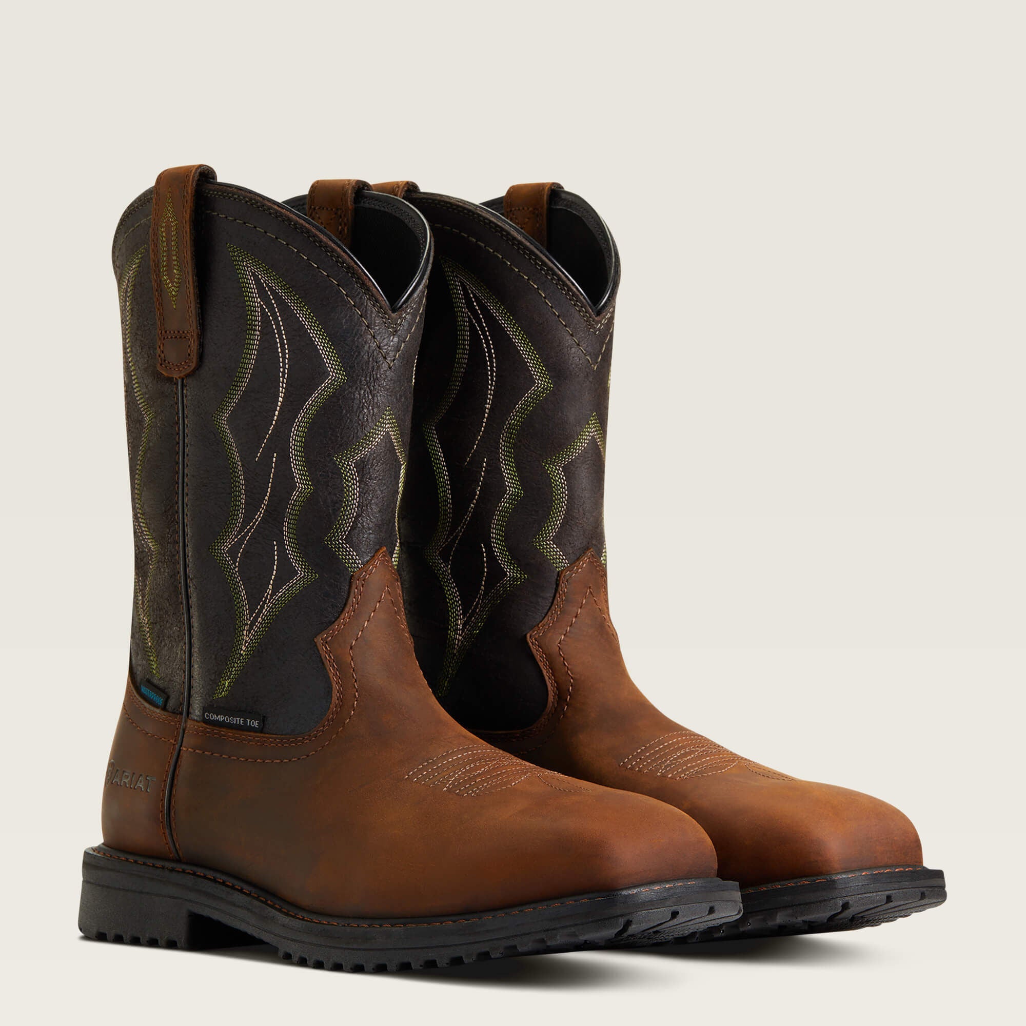Ariat / RigTek Wide Square Toe Waterproof Composite Toe Work Boot