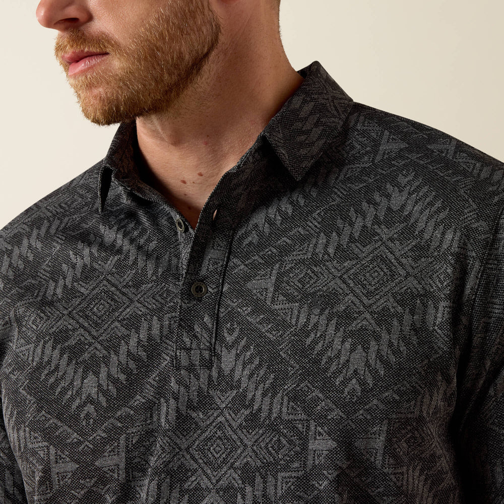 Ariat / Jacquard Printed Fitted Polo
