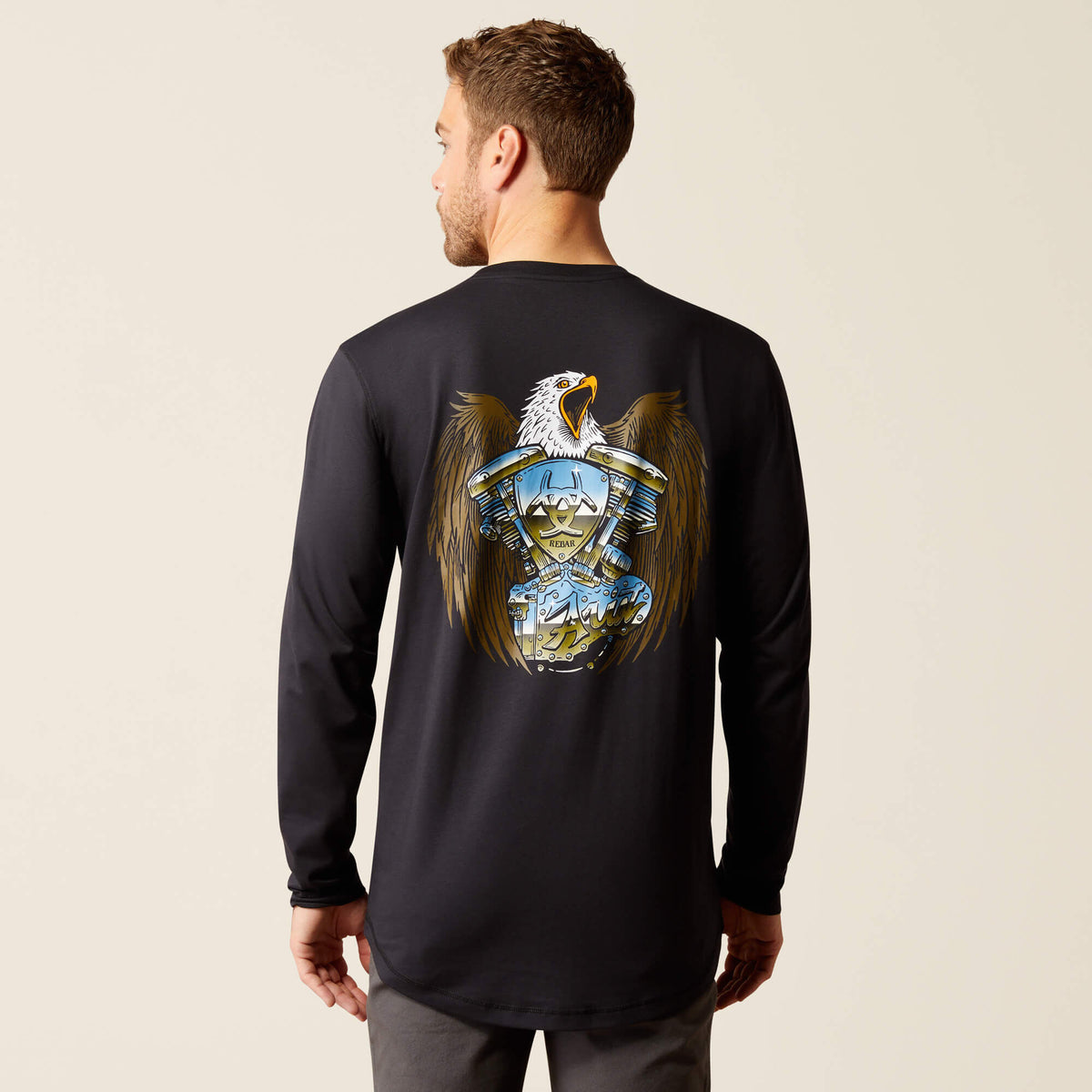 Ariat / Rebar Workman Chrome Moto Eagle T-Shirt