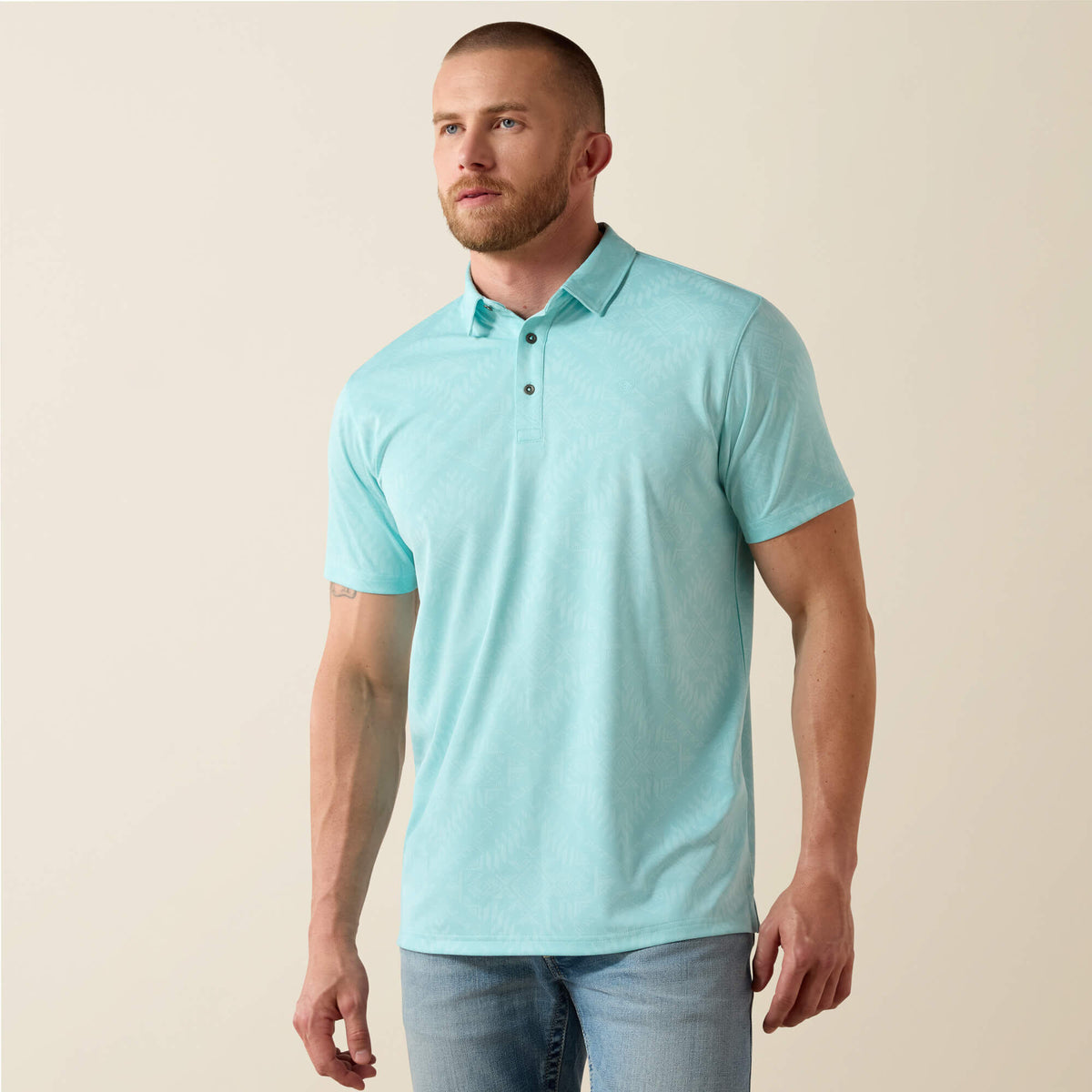 Ariat / Jacquard Printed Fitted Polo