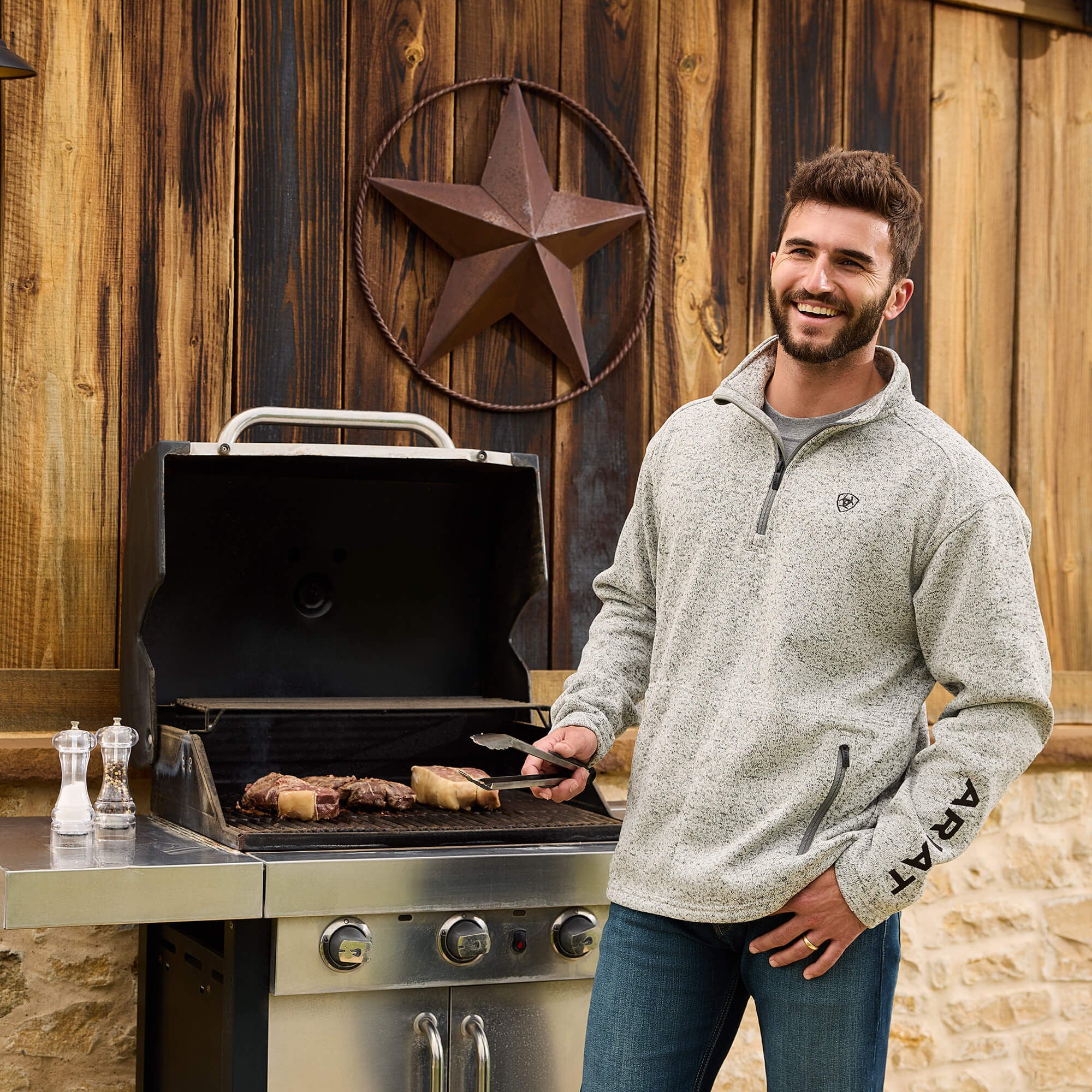 Ariat / Caldwell Logo 1/4 Zip Sweater