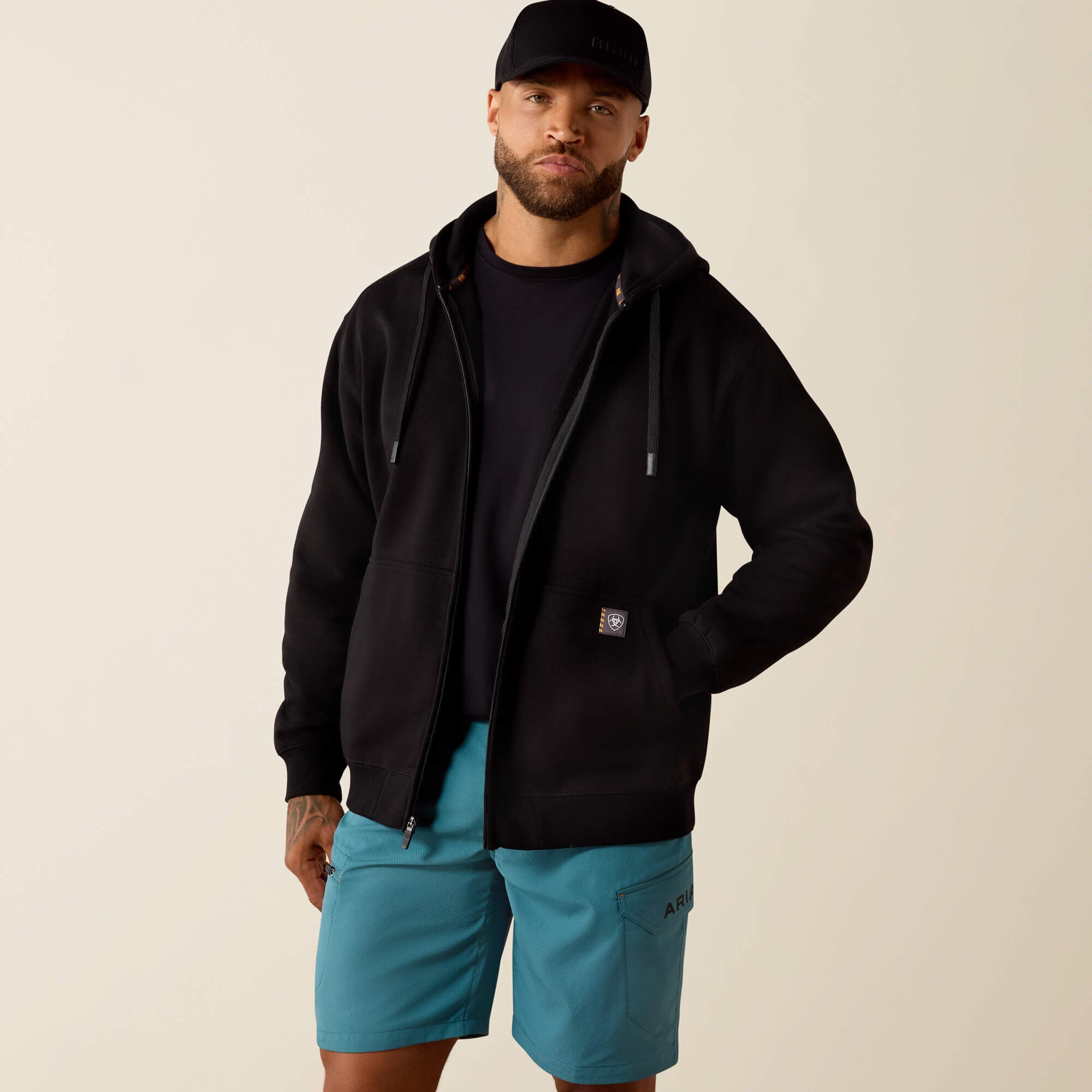 Ariat / Rebar Lightweight Label Full Zip Hoodie