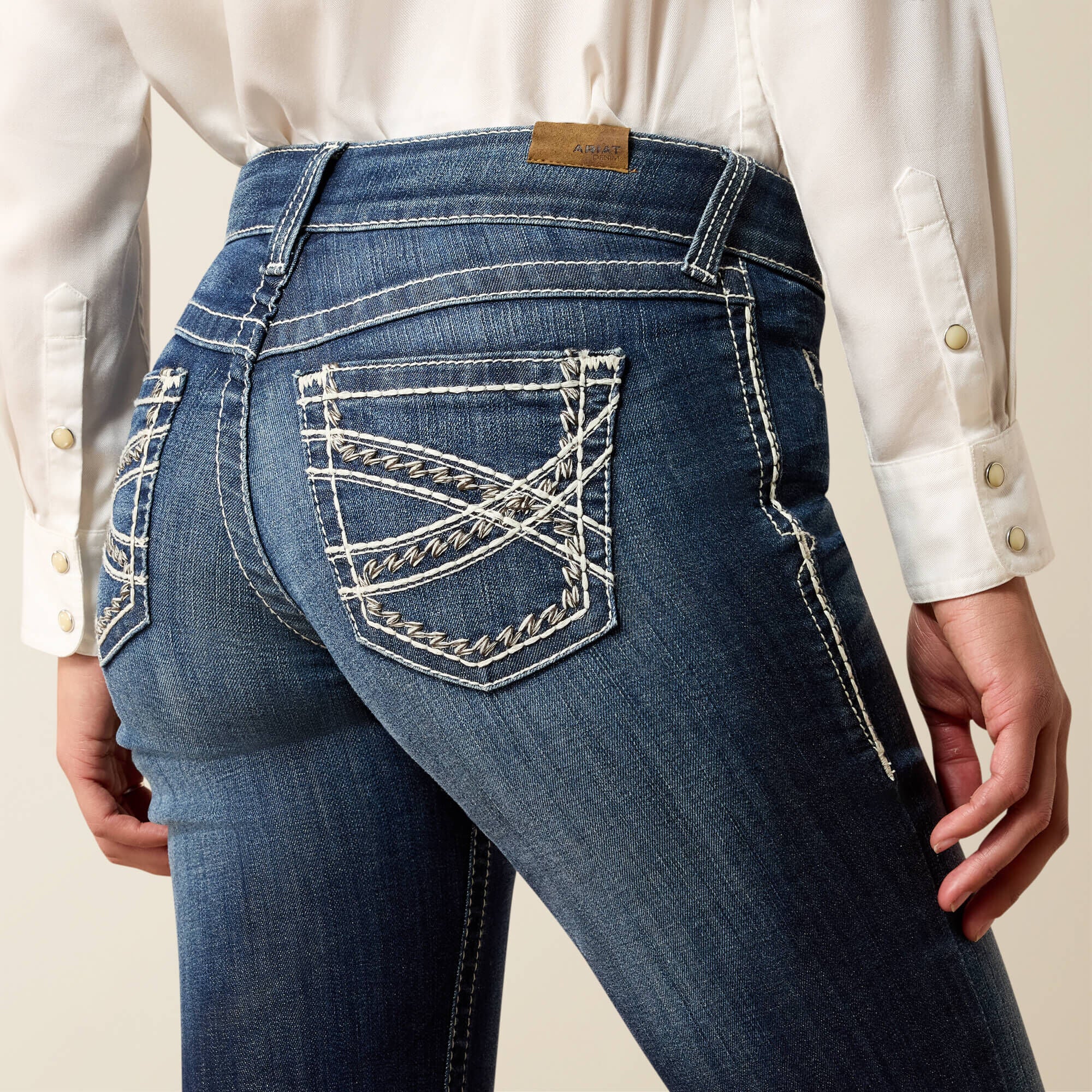 Ariat / Trouser Mid Rise Stretch Entwined Wide Leg Jean