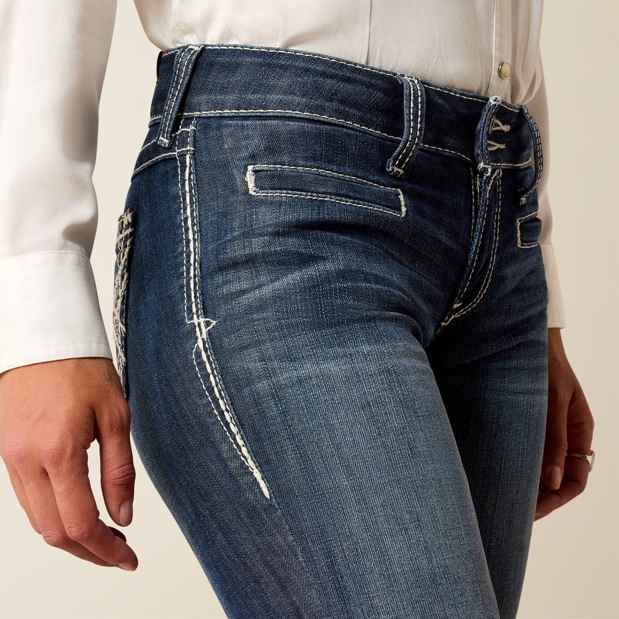 Ariat / Trouser Mid Rise Stretch Entwined Wide Leg Jean