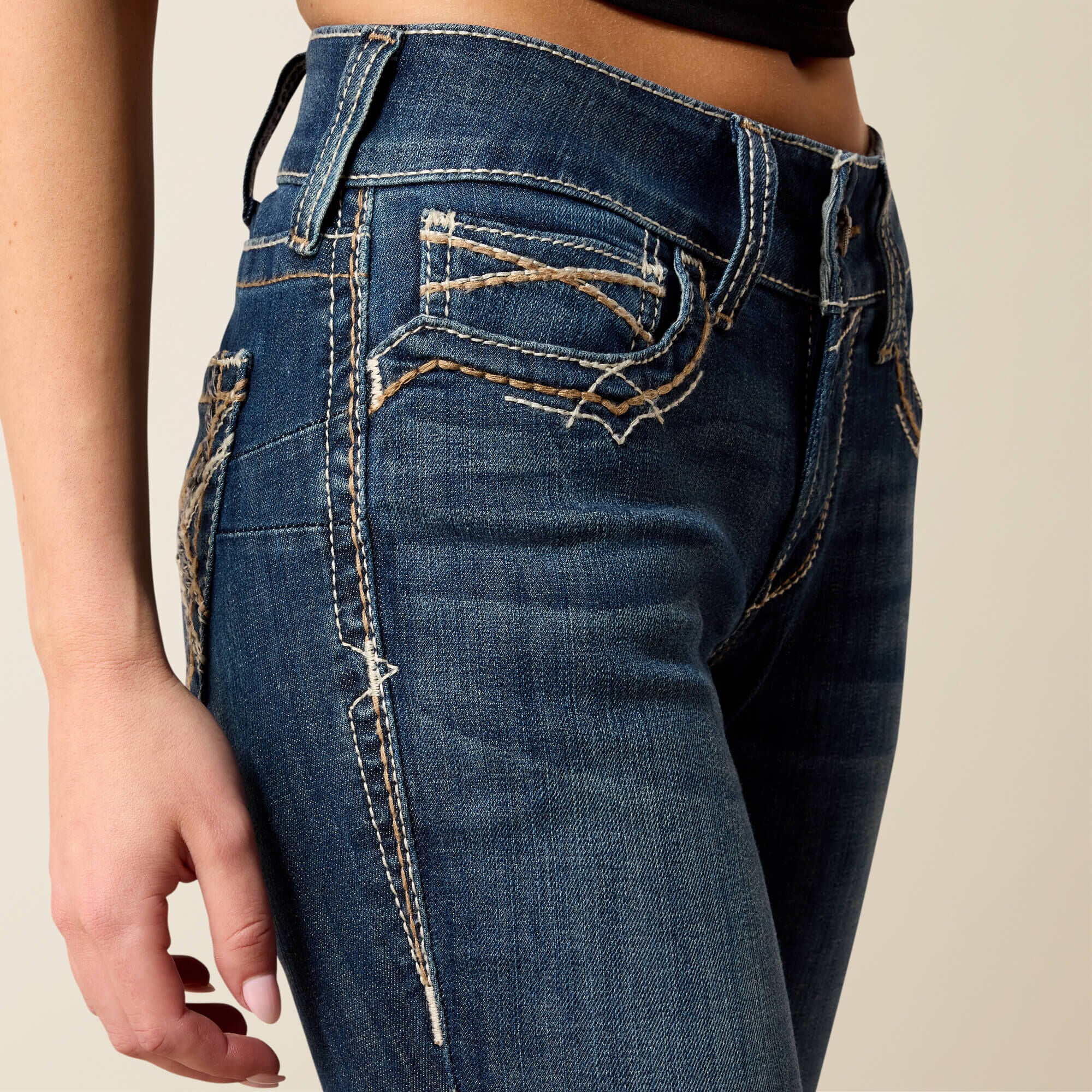 Ariat / R.E.A.L. Mid Rise Stretch Entwined Festival Boot Cut Jean