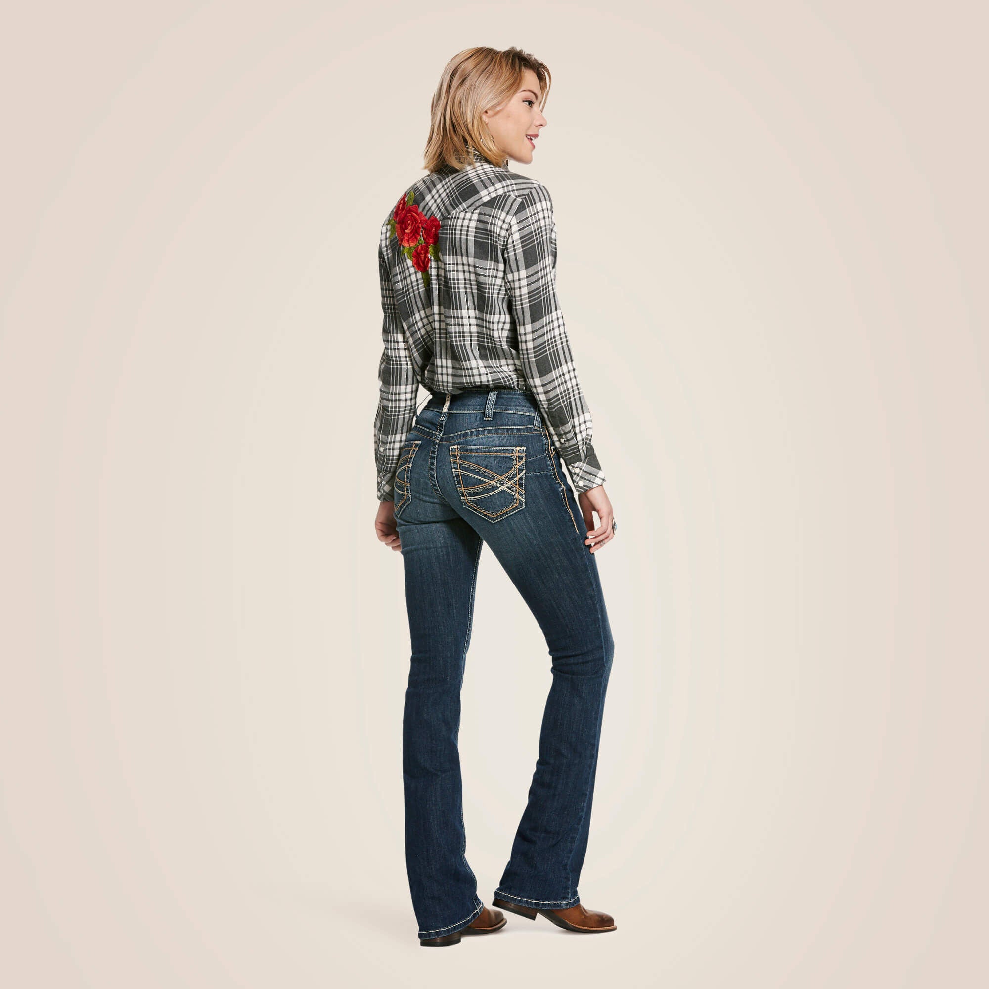Ariat / R.E.A.L. Mid Rise Stretch Entwined Festival Boot Cut Jean