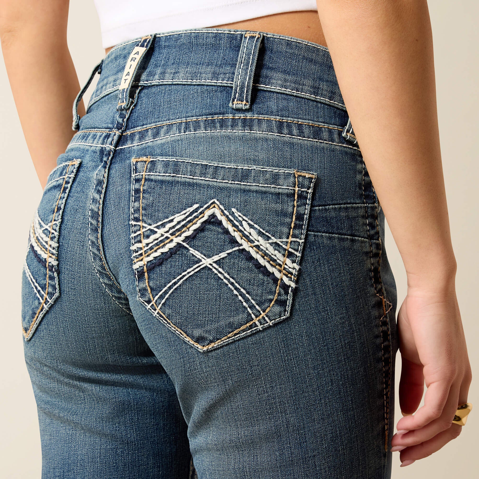 Ariat / R.E.A.L. Mid Rise Stretch Whipstitch Boot Cut Jean