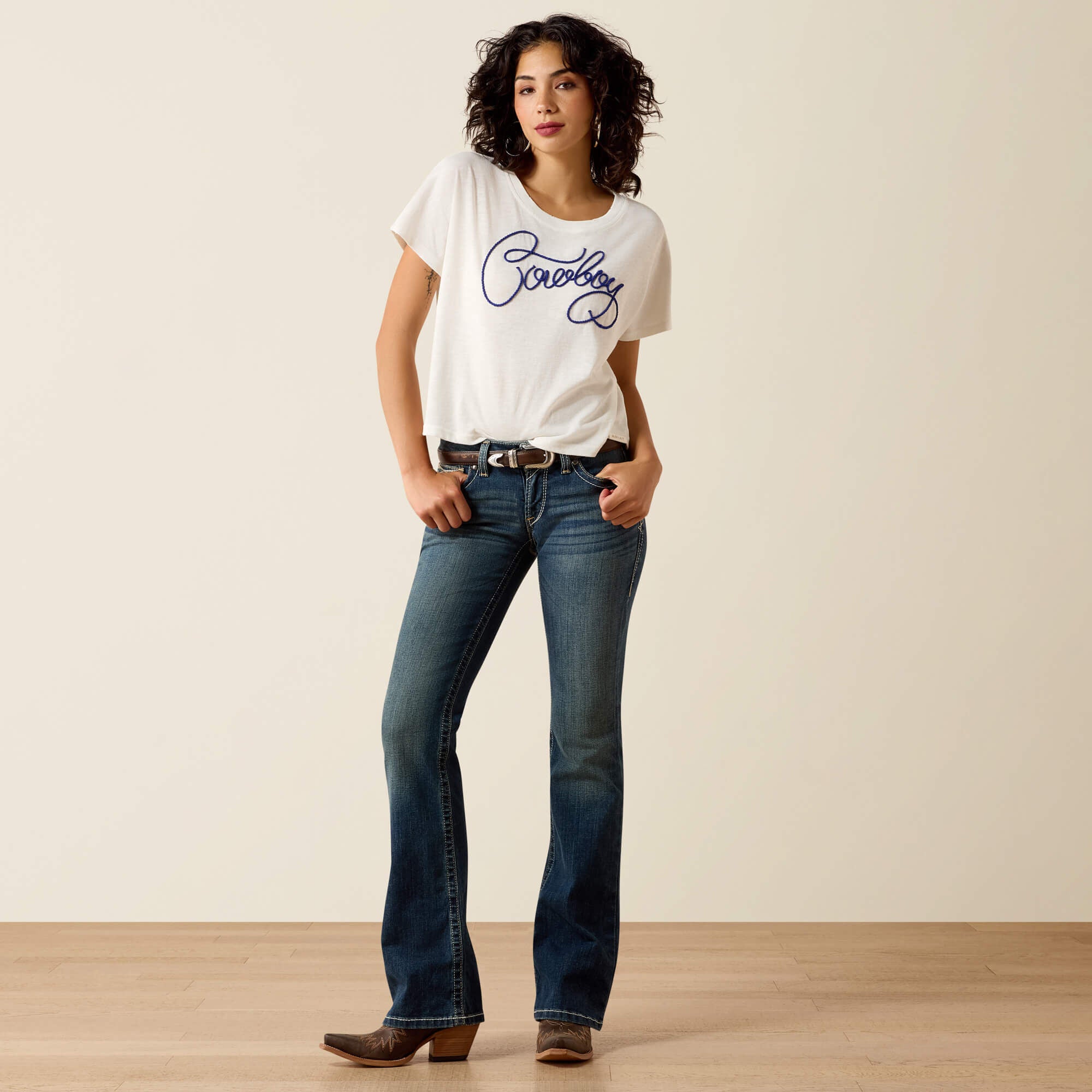 Ariat / R.E.A.L. Mid Rise Stretch Whipstitch Boot Cut Jean