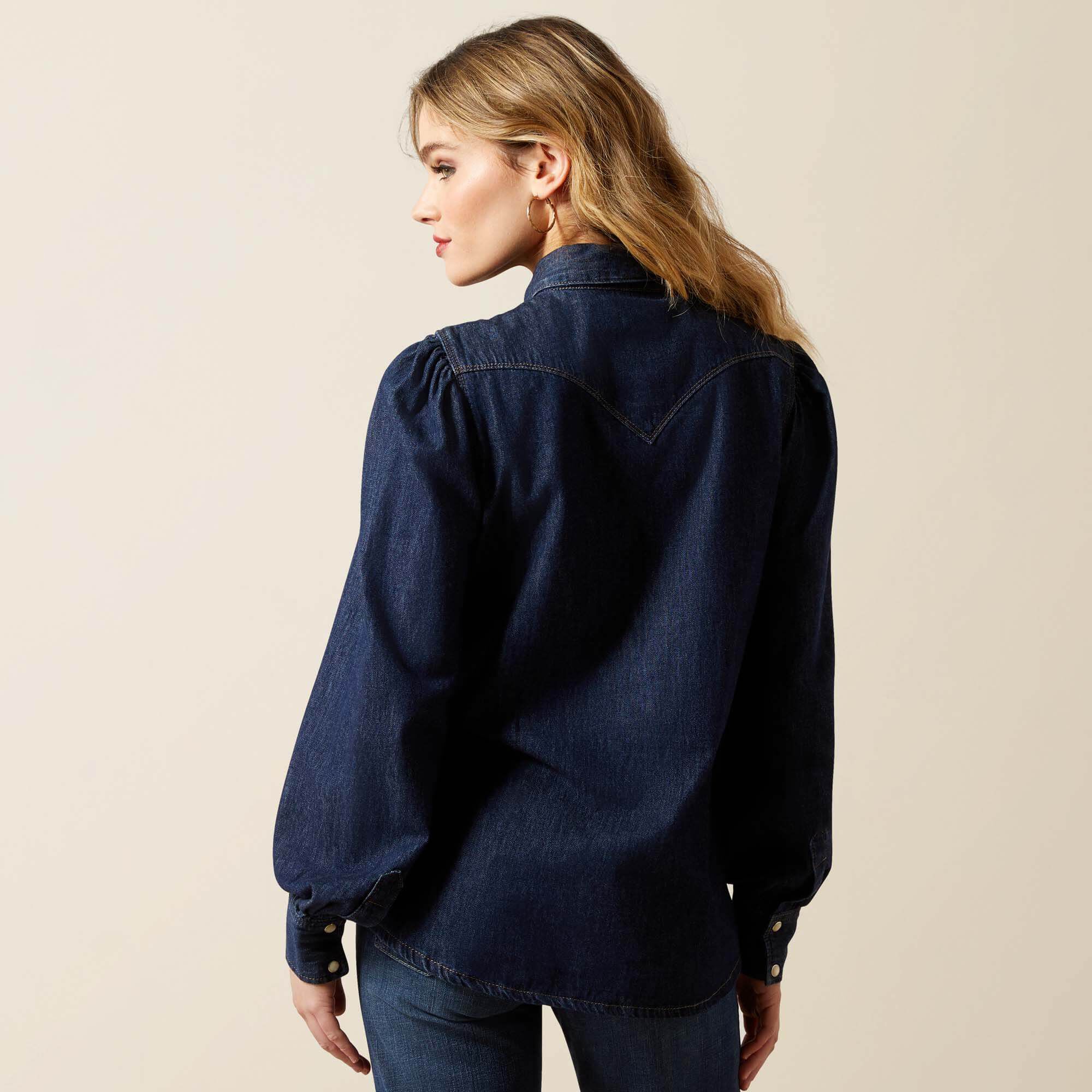 Ariat / Puff Sleeve Denim Snap Shirt