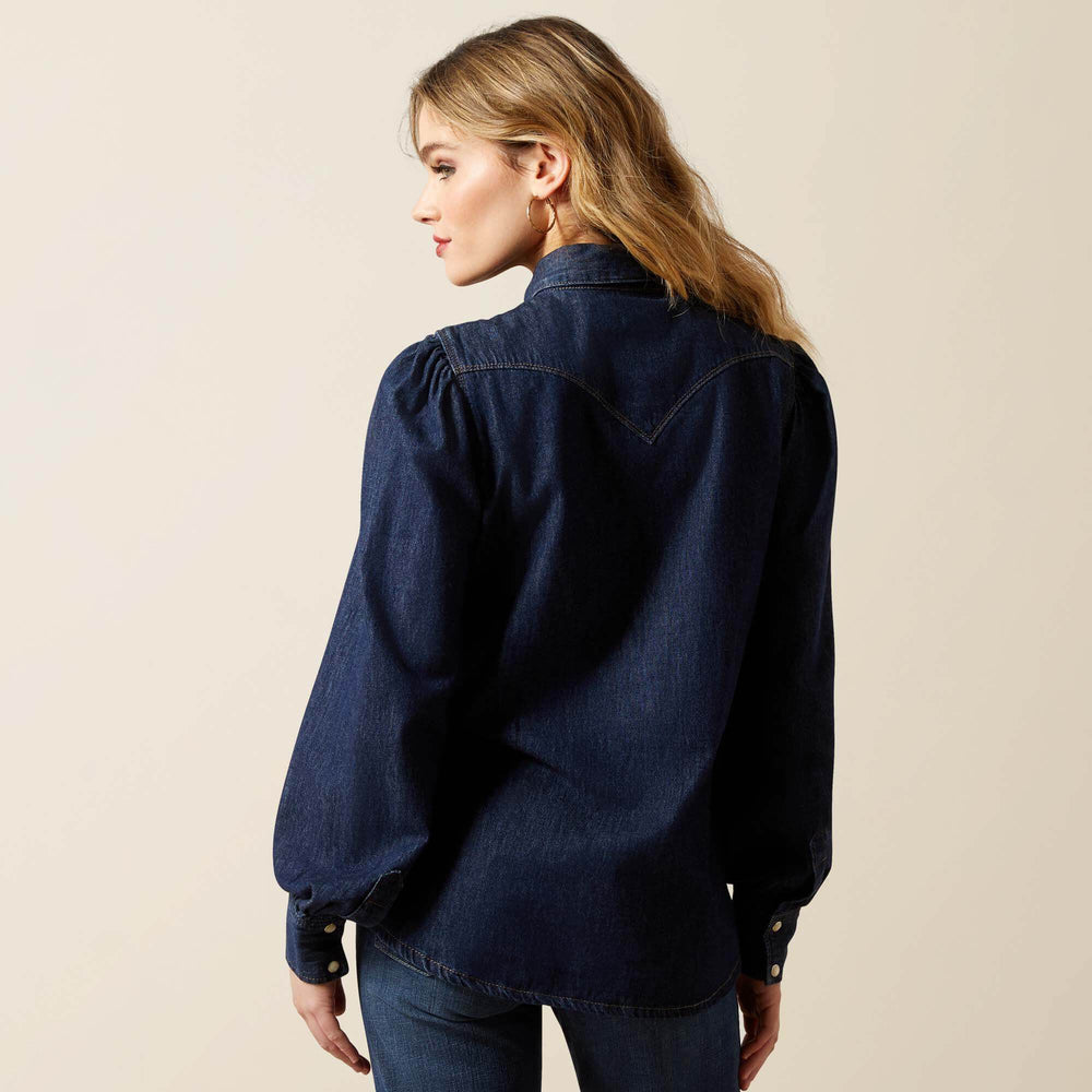 Ariat / Puff Sleeve Denim Snap Shirt