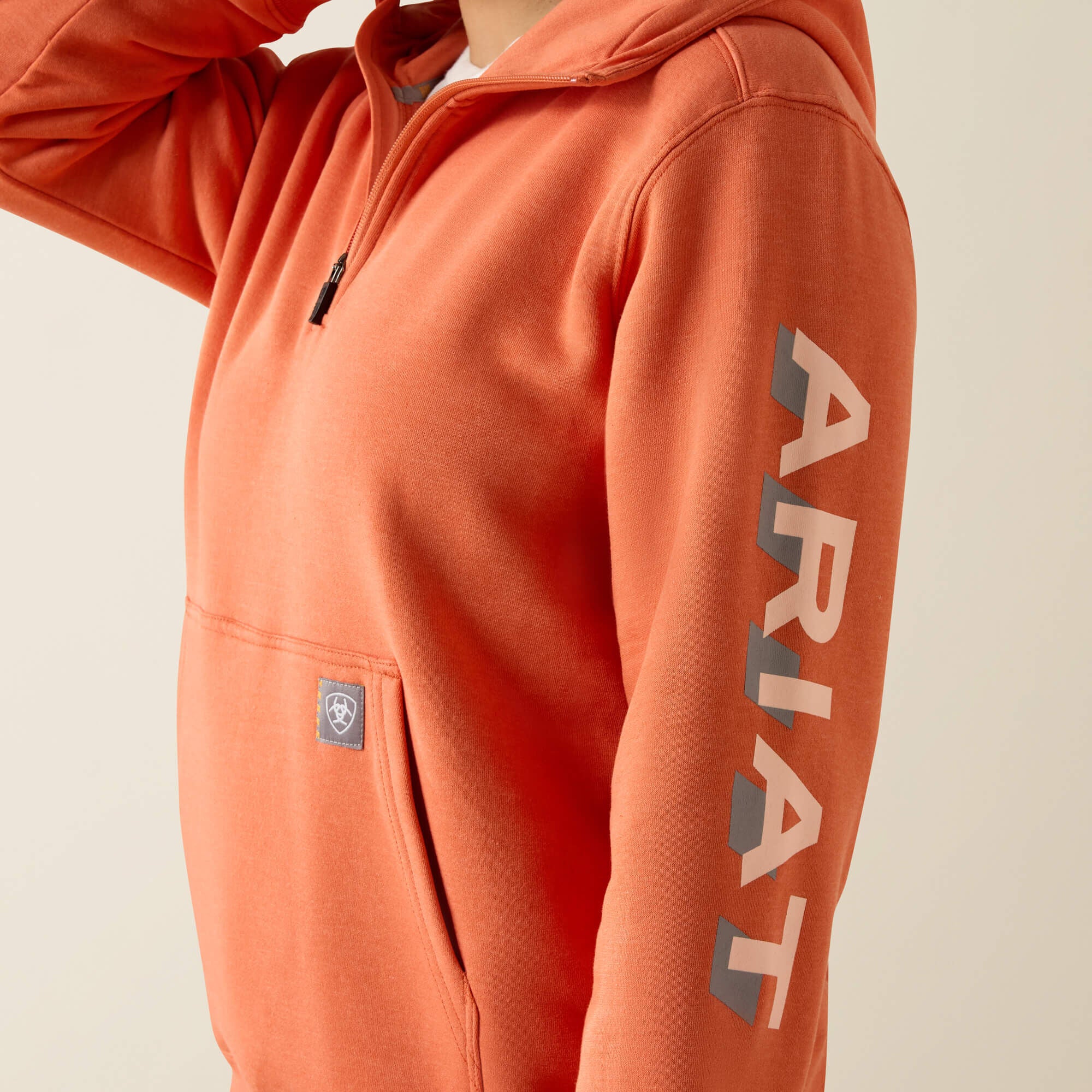 Ariat / Rebar Lightweight Logo 1/2 Zip Hoodie