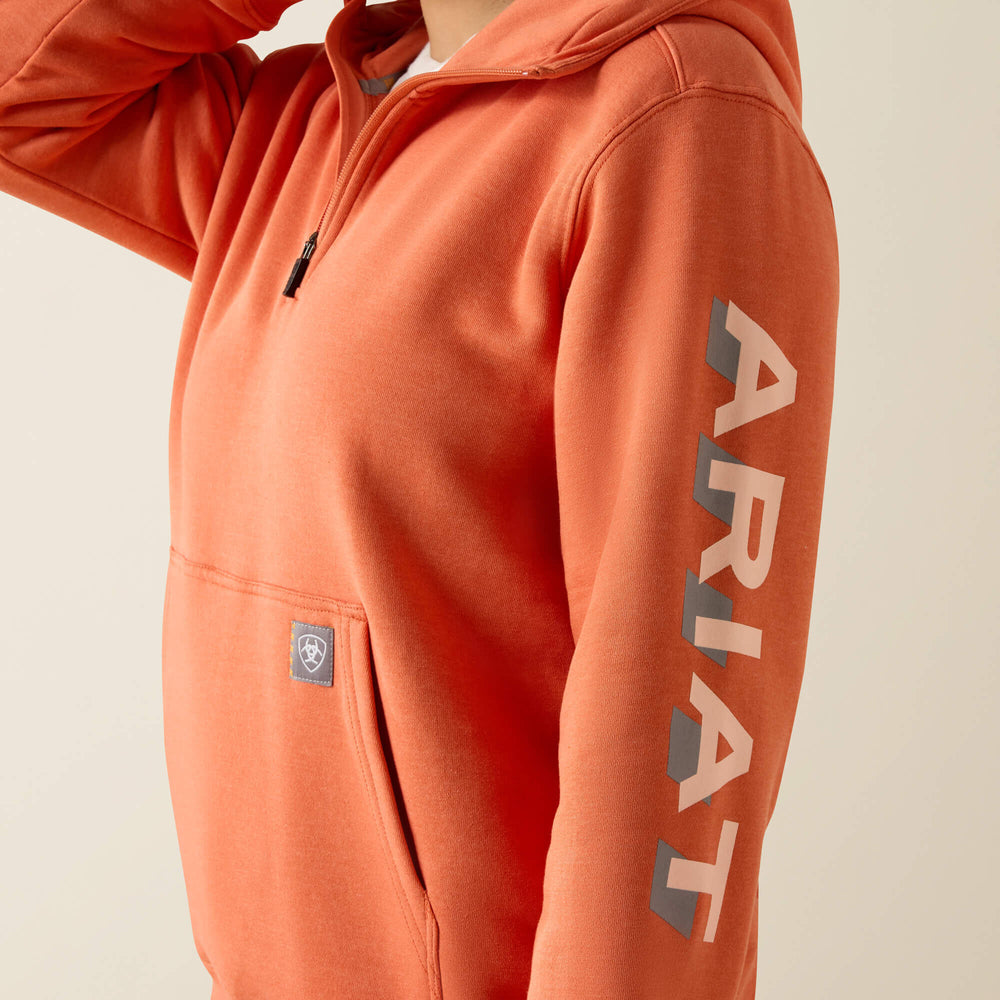 Ariat / Rebar Lightweight Logo 1/2 Zip Hoodie