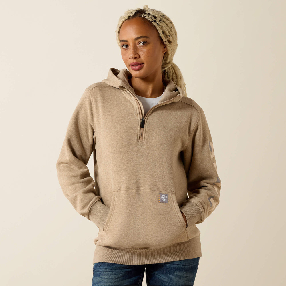Ariat / Rebar Lightweight Logo 1/2 Zip Hoodie
