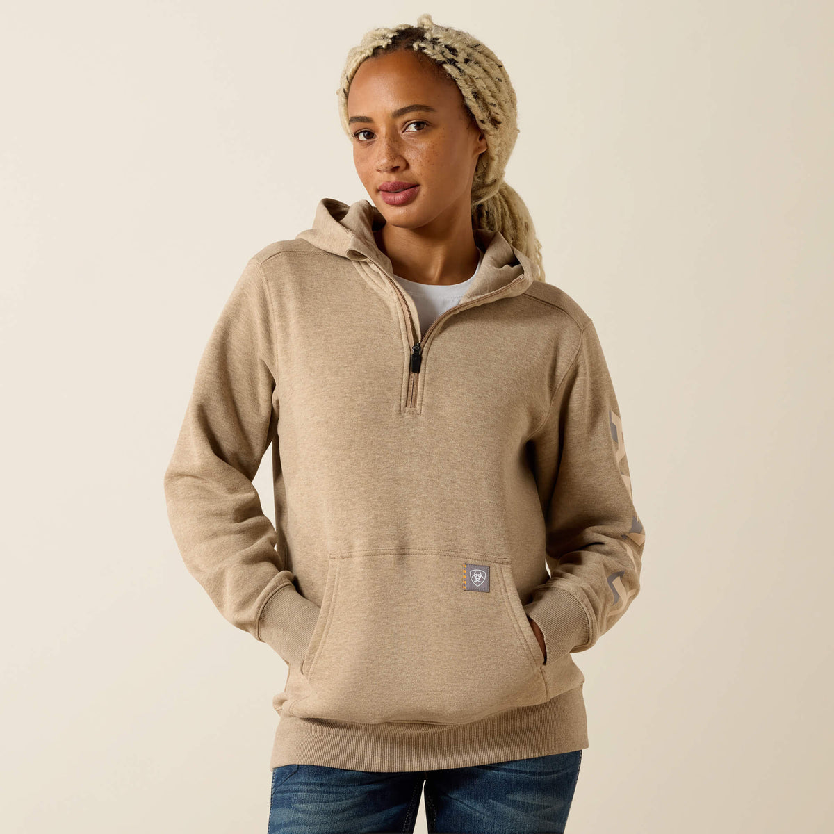 Ariat / Rebar Lightweight Logo 1/2 Zip Hoodie