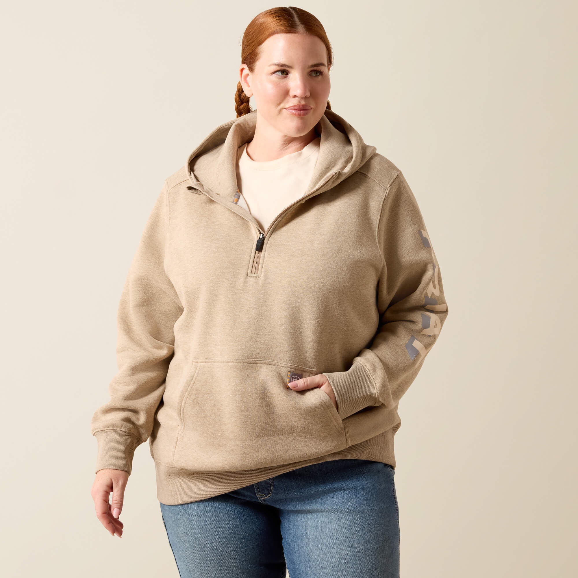 Ariat / Rebar Lightweight Logo 1/2 Zip Hoodie