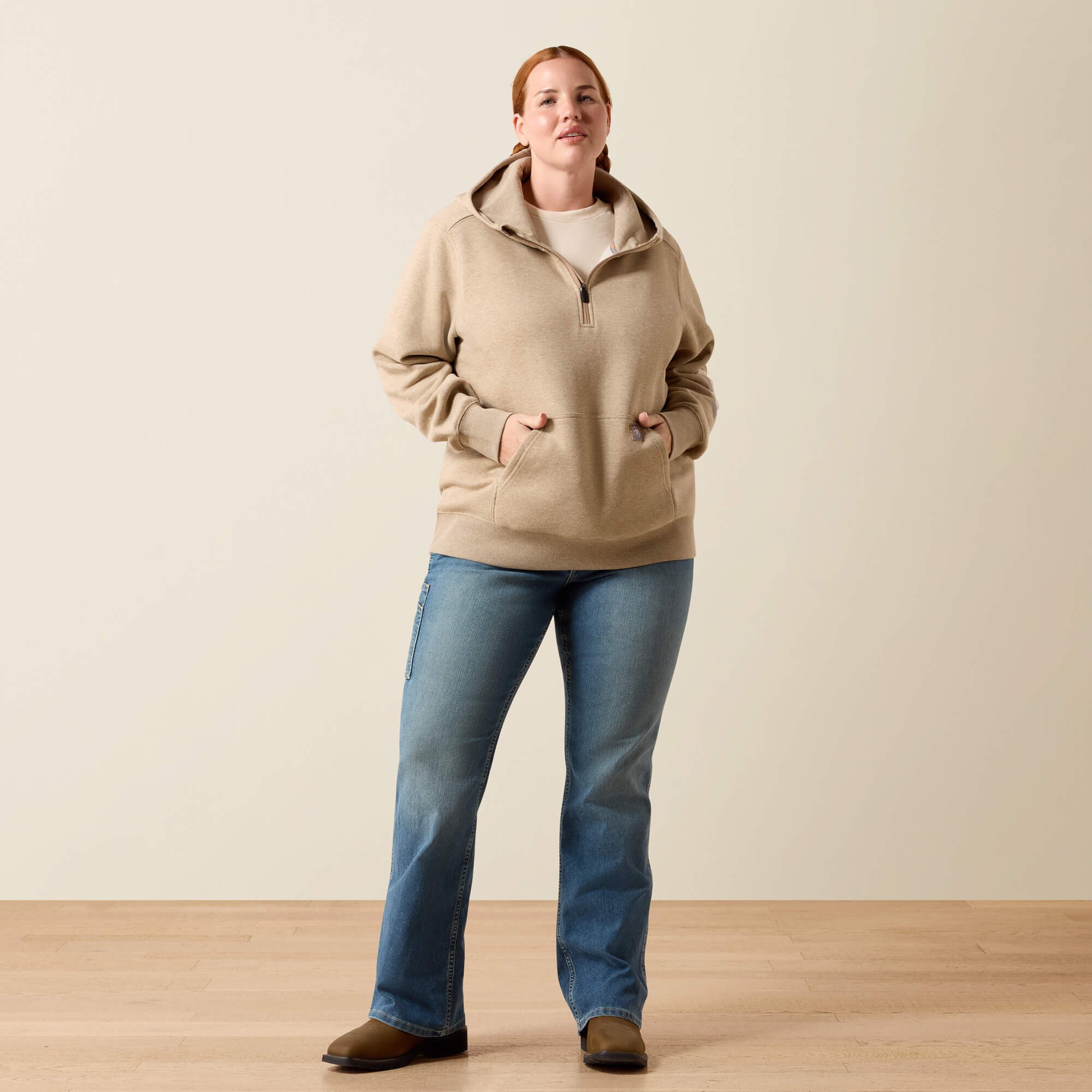 Ariat / Rebar Lightweight Logo 1/2 Zip Hoodie