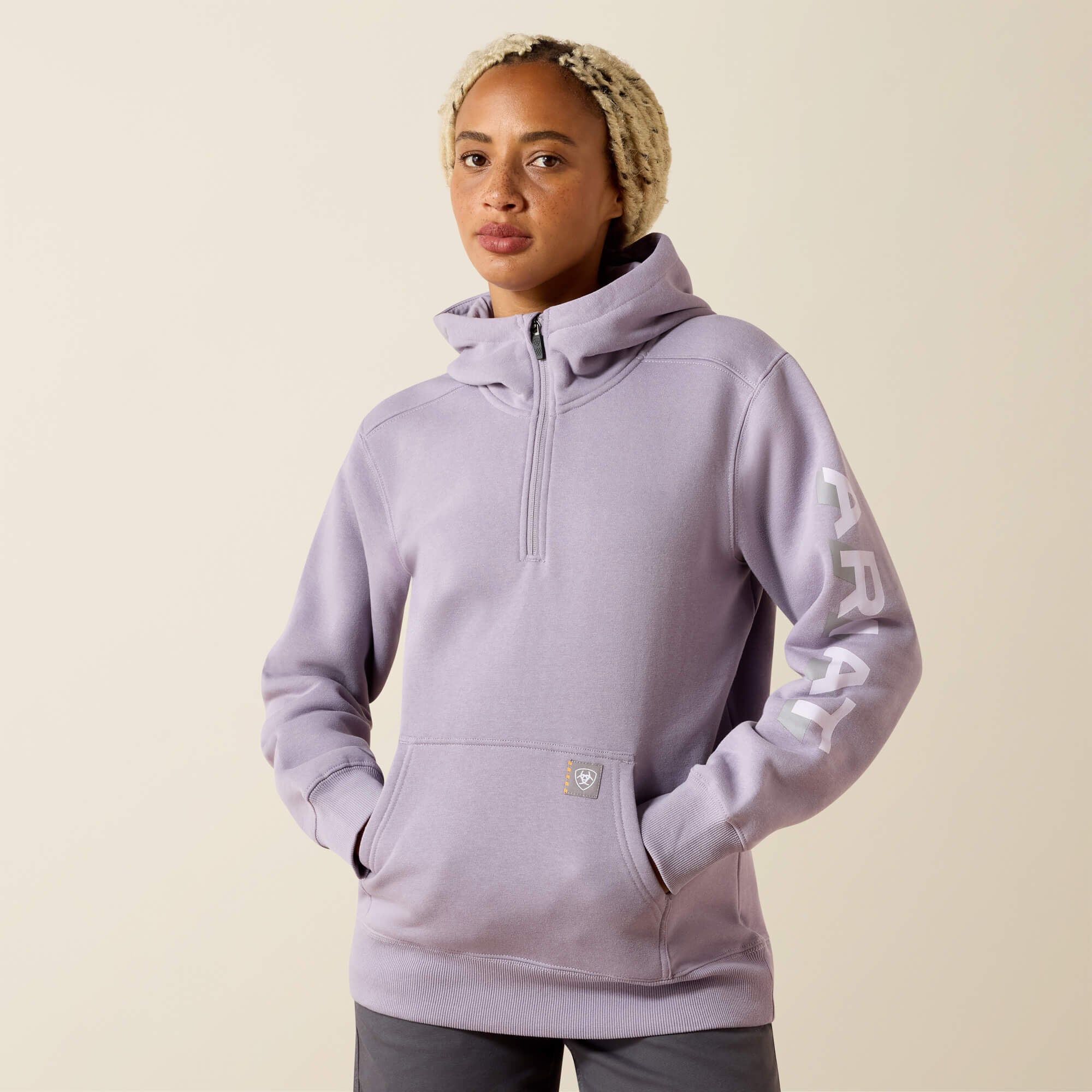 Ariat / Rebar Lightweight Logo 1/2 Zip Hoodie