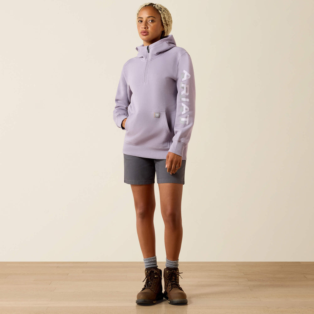 Ariat / Rebar Lightweight Logo 1/2 Zip Hoodie