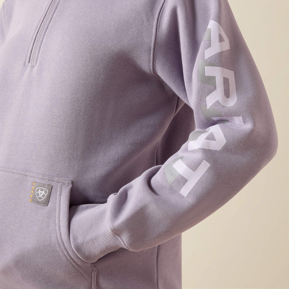 Ariat / Rebar Lightweight Logo 1/2 Zip Hoodie
