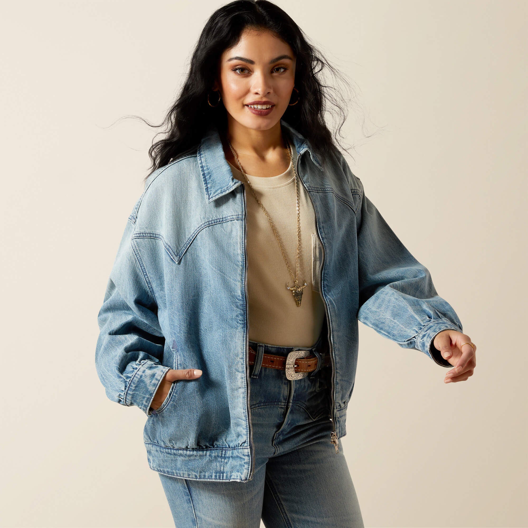 Ariat / Cheyenne Denim Bomber Jacket
