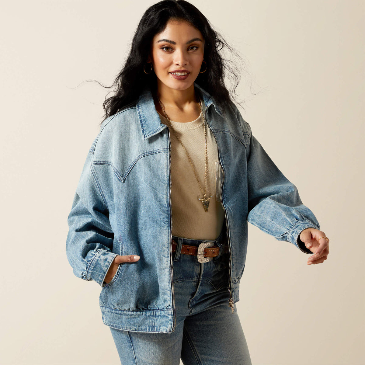 Ariat / Cheyenne Denim Bomber Jacket