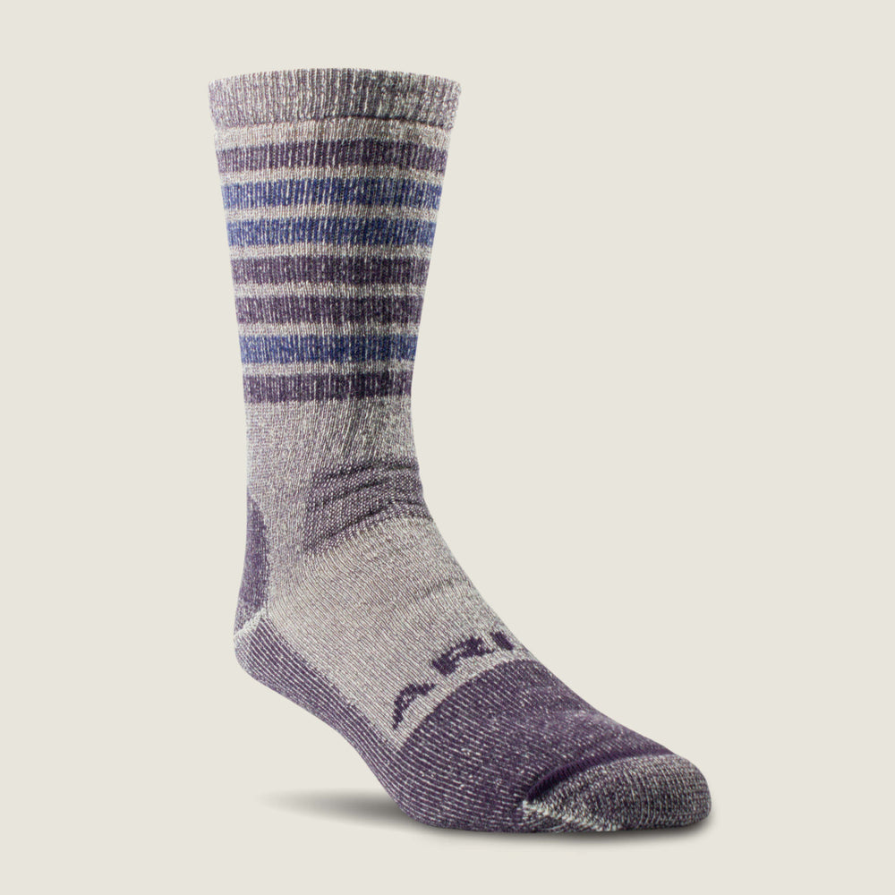 Ariat / Midweight Merino Wool Blend Steel Toe Work Sock 2 Pair Multi Color Pack